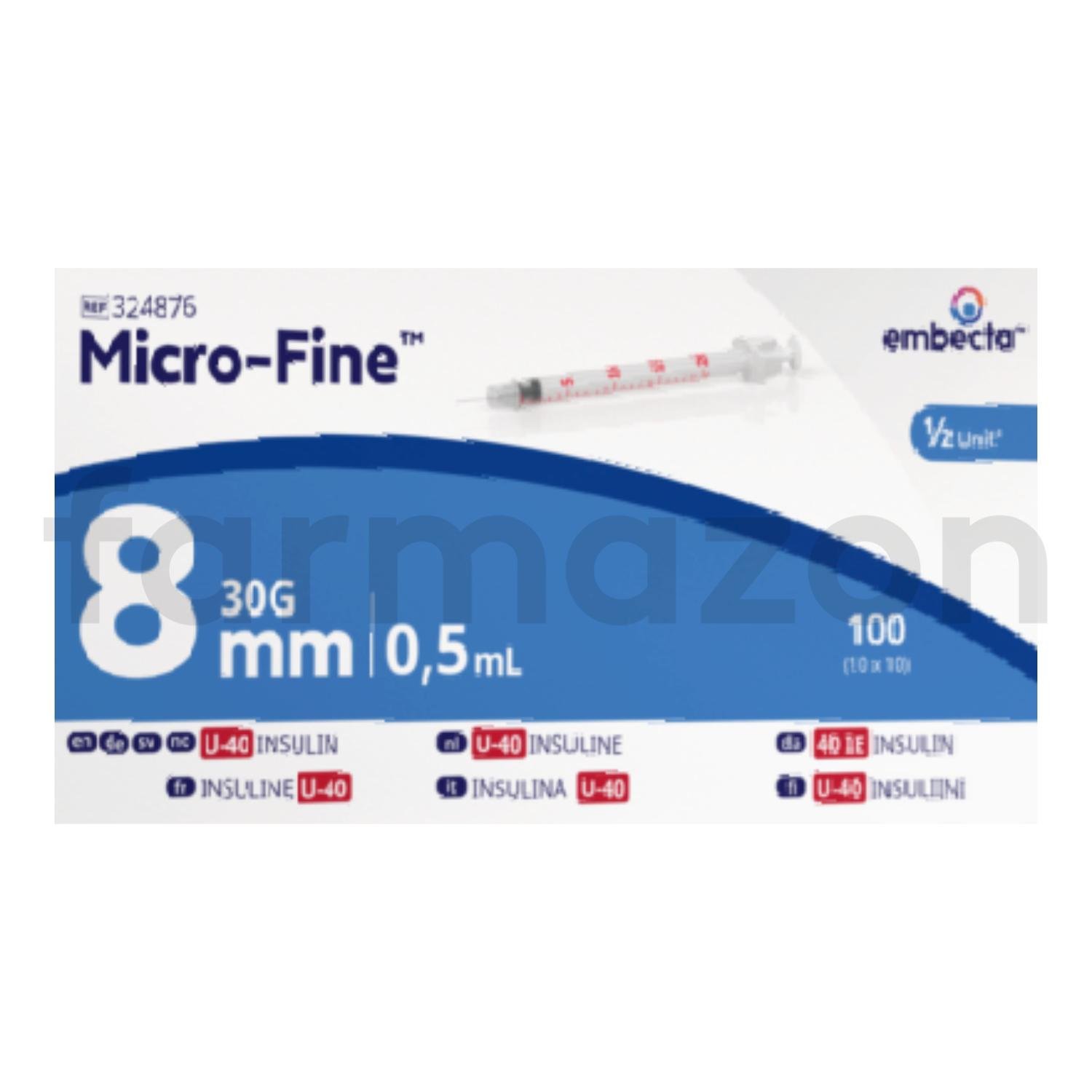 microfine 0.30mm x 8mm 0.5 ml 100'lü microfine 0.30mm x 8mm 0.5 ml 100'lü